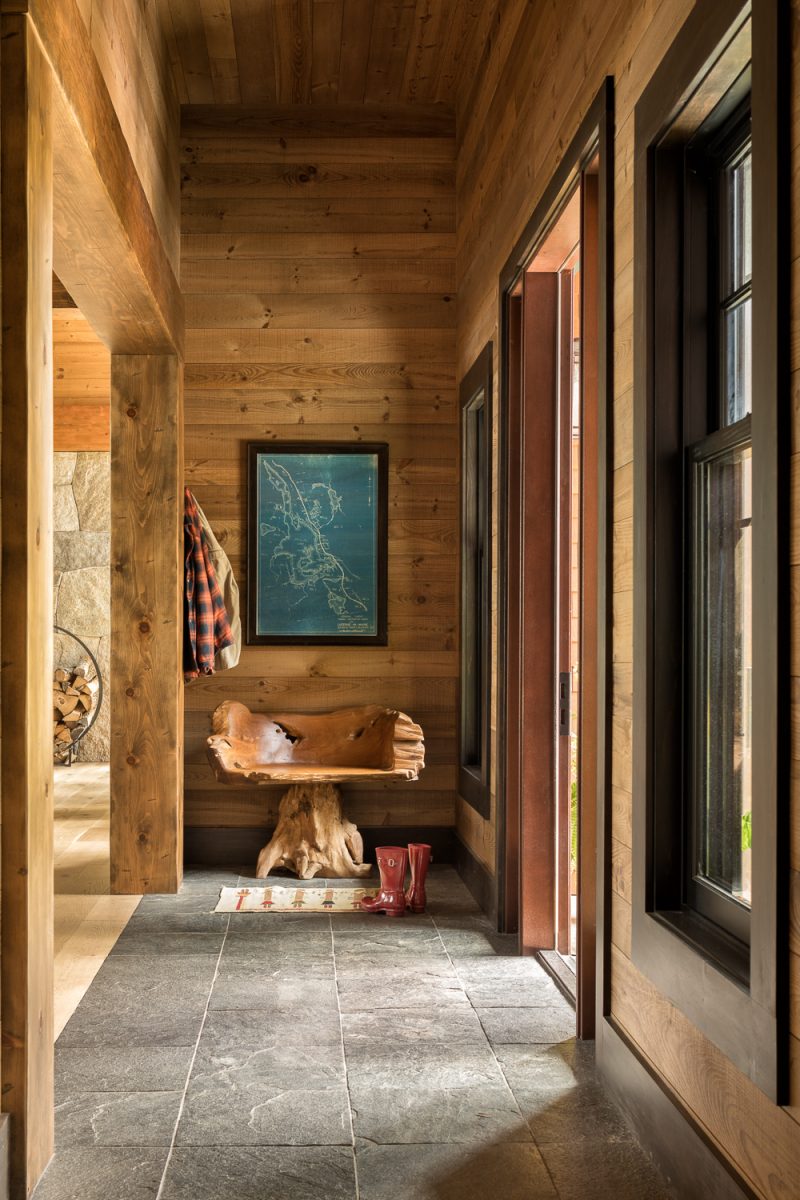 Maine Lake House Entryway interior slate floor - Ervin Architecture -Lucerne -2023-08-07